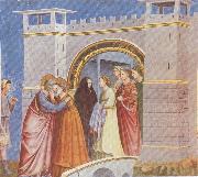 GIOTTO di Bondone Meeting at the Golden Gate oil on canvas